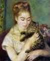 femme avec un chat Pierre Auguste Renoir
